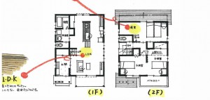 いわき市の新築設計例（有限会社江尻建築）、こだわりキッチンとロフトを生かした雨楽の家2
